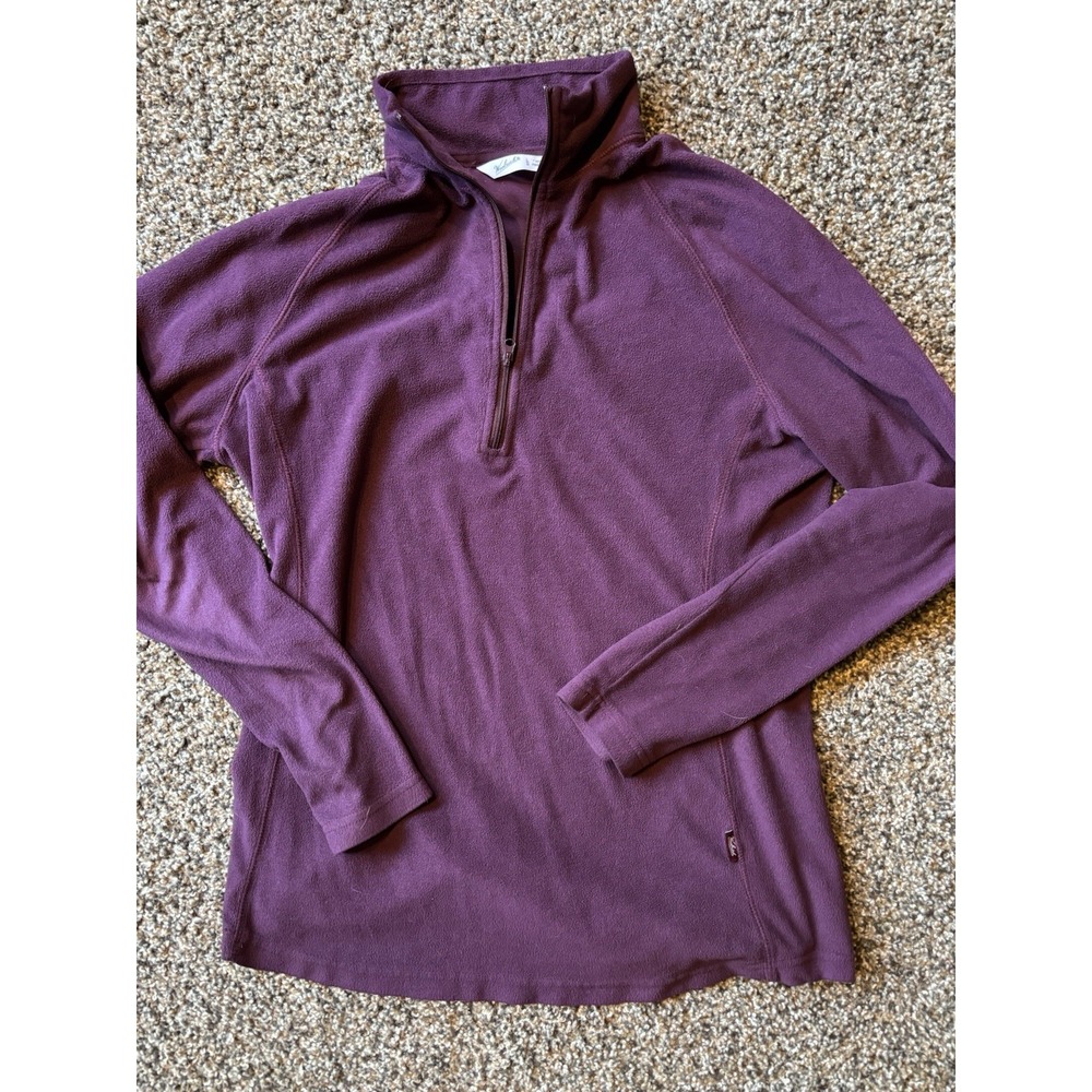 WOOLRICH Women's Fleece Wine 1/4 Zip Outdoor Hiking Fleece Size Large C12